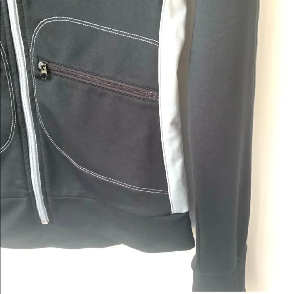 Alo Kata Black Grey Stripe High Performance Jacket